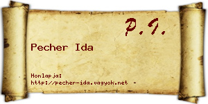 Pecher Ida névjegykártya